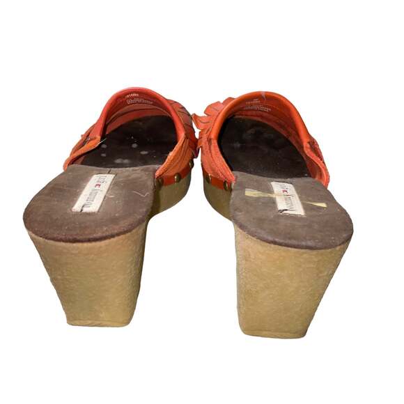 Tommy Girl Chunky y2k western mule clogs leather upper rubber sole suede size 8 - Picture 6 of 9